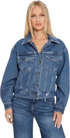Guess Giacca Trucker - Dames - Spijkerjassen - Blauw - L - Katoen - Jassen