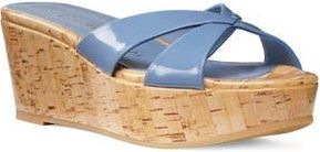 Stuart Weitzman Carmen Wedge Sandal in Blue Steel at Nordstrom Rack, Size 6.5