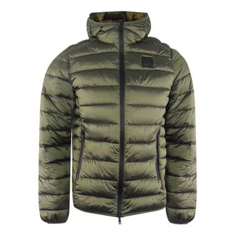 Iceberg Mens Plain Padded Dark Shiny Green Jacket Nylon - Size X-Large