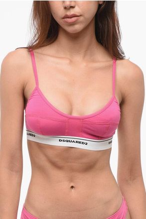 Dsquared2 Solid Color Sport Bra with Logoed Band size I