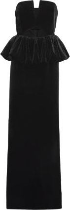 Self Portrait Self-Portrait Velvet Peplum Maxi Dress Size L