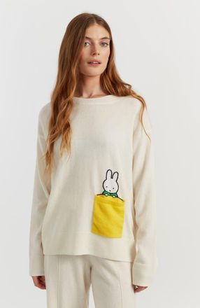 Chinti and Parker Wool-Cashmere Miffy Peek-Pocket Sweater in Cream at Nordstrom, Size Medium