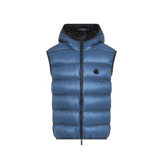Moncler Blue Sleeveless Hood Jacket