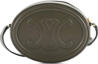 Celine Triomphe Oval Leather Mini crossbody bag - Groen