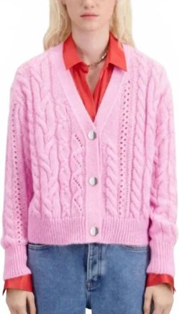 The Kooples Mohair Cardigan In Pink
