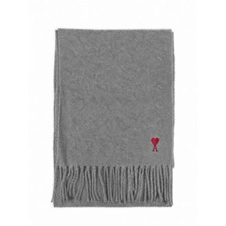 Ami Ami de Coeur wollen sjaal - Heren - Accessoires - Grijs - Maat: ONE Size Wol