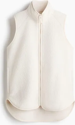 H&M Regular Fit Teddy Sports Gilet in Ivory at Nordstrom, Size Xx-Large