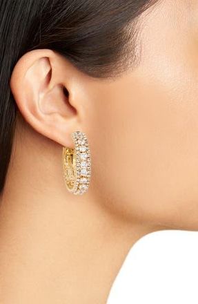 Tasha 2-Pack Stone Hoop Earrings in Gold at Nordstrom Rack
