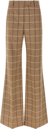 Valentino Garavani Valentinogaravani Wool With Window Pattern Pantaloni Beige-Donna