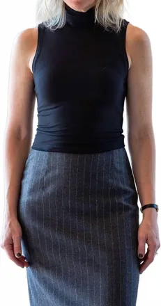&Eacute;terne Harlow Mock Neck Sleeveless Top In Black