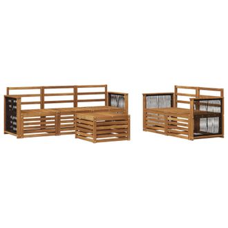 vidaXL Juegos De Sof&aacute;s 6 Pcs Madera De Acacia S&oacute;lida Vidaxl