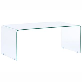 Beliani Mesa De Centro Transparente 100 X 50 Cm Rectangular Minimalista Kendall