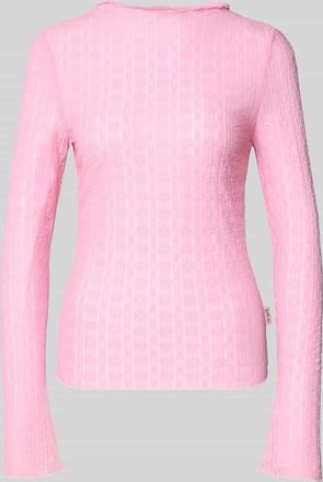 Oh April Longsleeve mit Wellensaum in Hellrosa, Gr&ouml;&szlig;e S