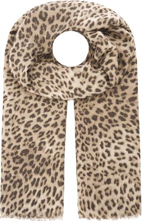 Zwillingsherz Schal ZWILLINGSHERZ Print Leo, Damen, beige, Web, Obermaterial: 100% Polyester, Modet&uuml;cher Schal, Leomuster, Fransen an den Enden
