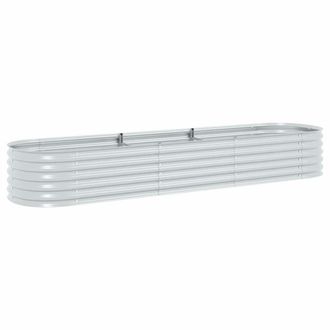 vidaXL Arriate De Acero Galvanizado Plateado 320x80x44 Cm Vidaxl