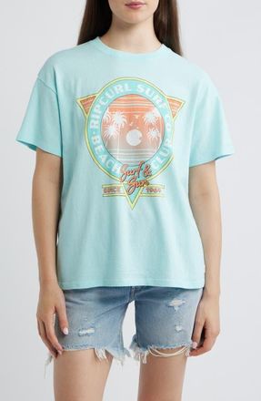 Rip Curl Beach Club Graphic Heritage Tee in Light Sea Blue at Nordstrom, Size Xx-Small