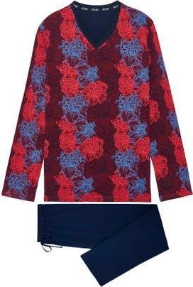 HOM Bouquet Long Pajama Set in Bordeaux Print at Nordstrom, Size Xx-Large