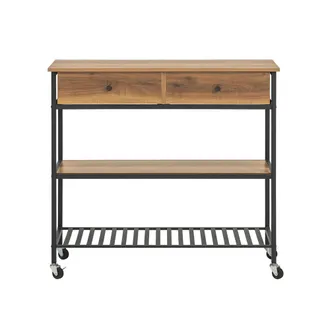 SoBuy Sobuy Carrello Da Cucina Con 2 Cassetti Mobile Da Ingresso Credenza Carrello Portaoggetti Design Industriale, Fkw112-pf