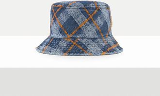 Vivienne Westwood Bucket Hat Denim Tartan Blue-orange M Unisex