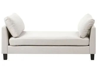 Beliani Chaise Longue In Tessuto Stile Moderno Scandinavo Poltrona Relax Gambe In Acciaio Beige Chiaro Archiane