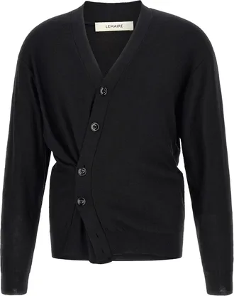 Christophe Lemaire Relaxed Twisted Cardigan - Black