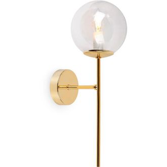 OEM Aplique Siena Dorado 1 L&aacute;mpara Plana Transparente E14