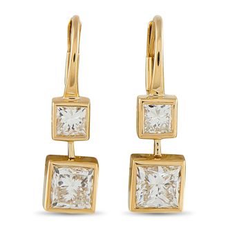 Luxury Bazaar 18K Yellow Gold 1.92ct Diamond Earrings AER-21650-Y