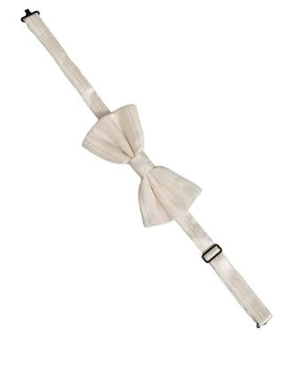 Dolce & Gabbana Silk Adjustable Bow Tie - White
