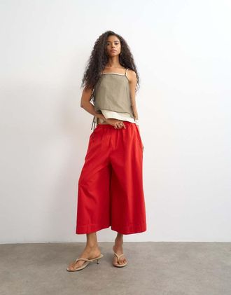 Topshop culotte svasata rossa-Rosso