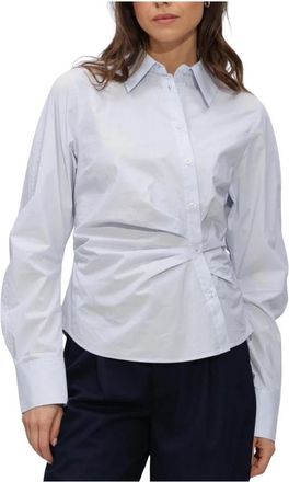 Second Female Hill Shirt - Dames - Overhemden - Blauw - XL - Katoen - Overhemden