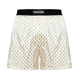 Tom Ford Bottoms, male, Beige, Size: XL Silk Boxer Shorts