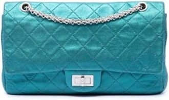 Chanel Pre-owned Leather chanel-bags - Dames - Vintage Schoudertas - Blauw - ONE Size - Vintage