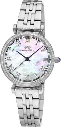 Porsamo Bleu Womens Emma Stainless Steel Silver Tone and White MOP Dial Watch 1412AEMS