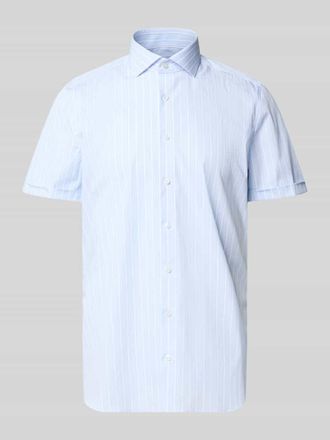 Olymp Level 5 Slim Fit Business-Hemd mit Blockstreifen und Kentkragen in Bleu, Gr&ouml;&szlig;e 38