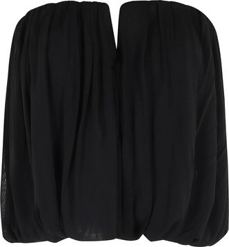 Isabel Marant Zwarte Strapless Top met Zijrits - Dames - Blouses - Zwart - S - Overhemden