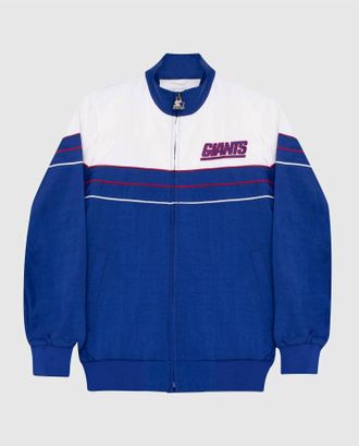 Starter Mens New York Giants Nylon Full-Zip Jacket In Blue