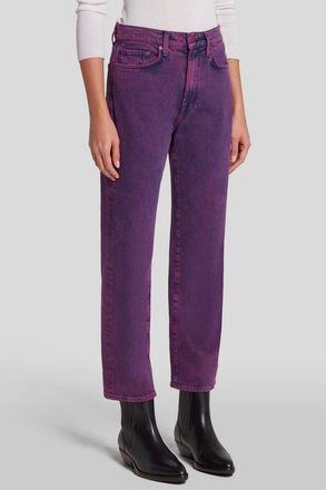 7 For All Mankind Womens Ladies Jeans Logan Stovepipe - Violet Denim - Size 27 (Waist)