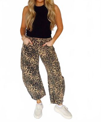 So Me Animal Print Barrel Jeans In Cheetah