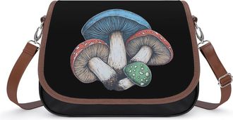 Generic Colord Mushroom Small Womens Crossbody Bags Shoulder Handbag with Adjustable Strap for Travel