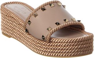 Valentino Rockstud 60 Leather Platform Sandal