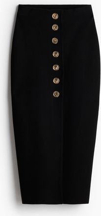 H&M Bleistiftjupe aus Feinstrick - Schwarz