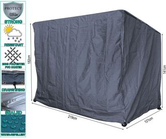 Quick-Star Schutzh&uuml;lle F&uuml;r Hollywoodschaukel Triumph 3 Sitzer 219x121x182cm Grau