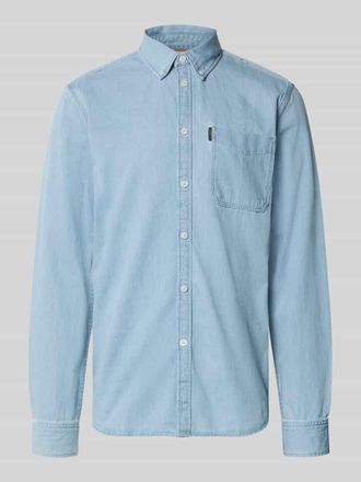 PME Legend Regular Fit Freizeithemd mit Brusttasche und Label-Detail in Jeansblau, Gr&ouml;&szlig;e XXXL