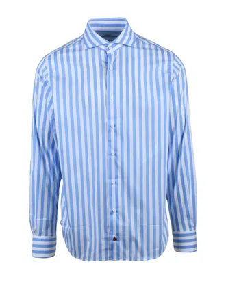 Carrel White Cotton-Blend Striped Shirt