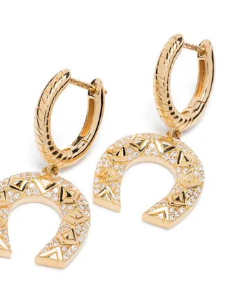Harwell Godfrey 18kt yellow gold Horseshoe diamond drop earrings - women - 18kt Yellow Gold/Diamond - One Size