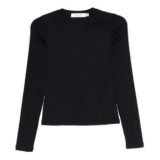 Aya Muse Geribbelde Longsleeve Shirt - Dames - Longsleeves - Zwart - XS - Denim - Tops