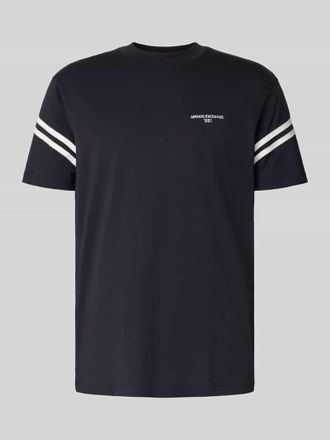 A|X Armani Exchange T-Shirt mit Label-Stitching und Rundhalsausschnitt in Marine, Gr&ouml;&szlig;e M