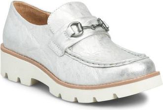 S&ouml;fft Prewitt Horsebit Loafer in Silver at Nordstrom, Size 8