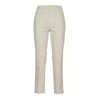 Dondup Broeken, Dames, Beige, S, Katoen, Ariel Slim-fit Broek