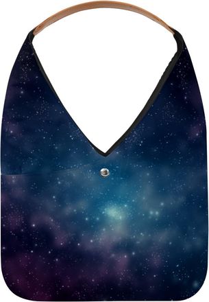 Generic Vastness Dark Universe Starry Sky Reusable Lightweight Grocery Bags - Foldable Into Compact Pouch, Washable & Sturdy, Multipurpose for Shopping and Tr